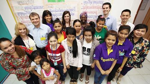 Rep. Mike Quigley learns about the importance of quality healthcare for the women and children of Cambodia. 