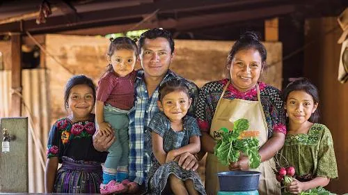 Rural indigenous farming family in Guatemala