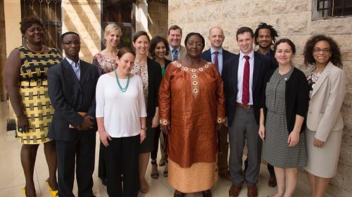 The CARE Learning Tours' delegation meets with the first lady of Sierra Leone, Sia Koroma.