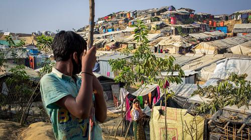 Bangladesh, campamento improvisado, refugiados