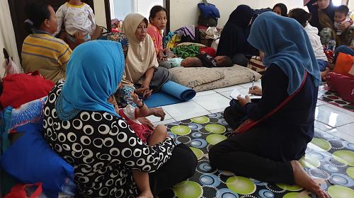 Indonesia, CARE distributed 200 kits and conducted rapid assessments for women and girls