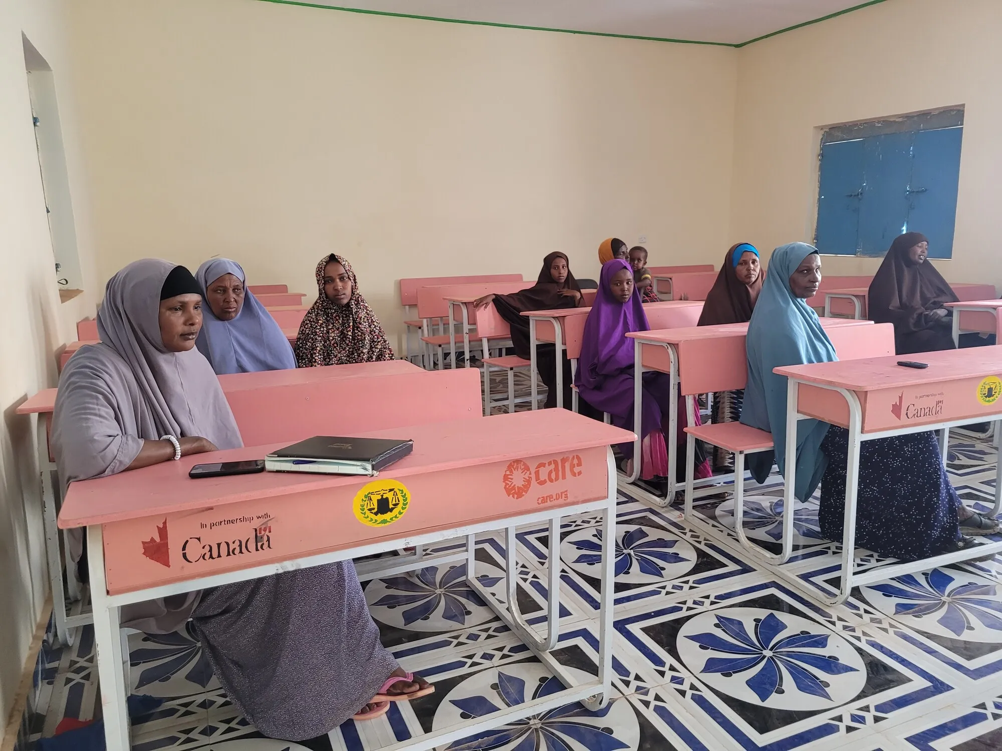 Classroom in Somalia consisting only of girls