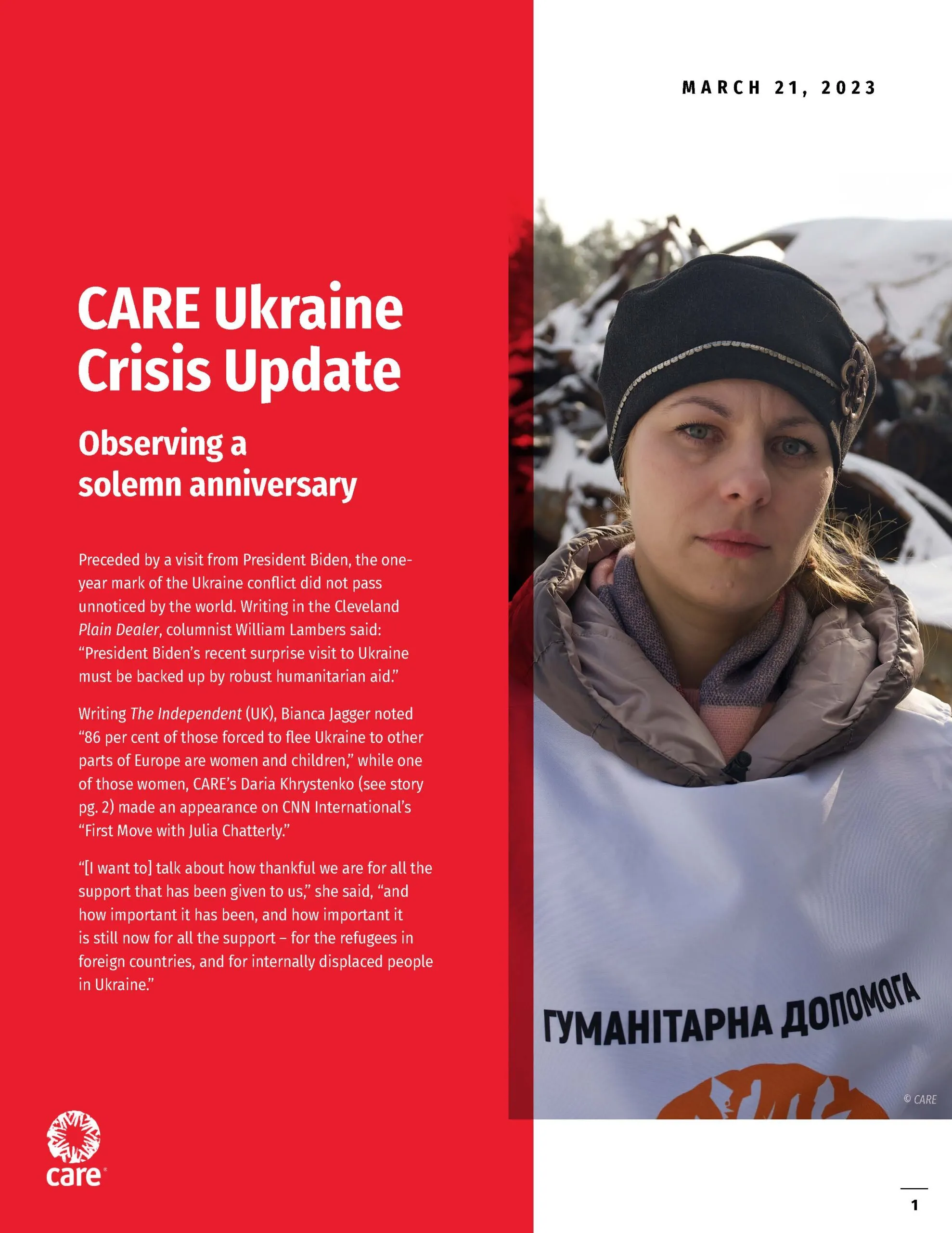 Cover image of the March 2023 Ukraine Crisis Update newsletter.