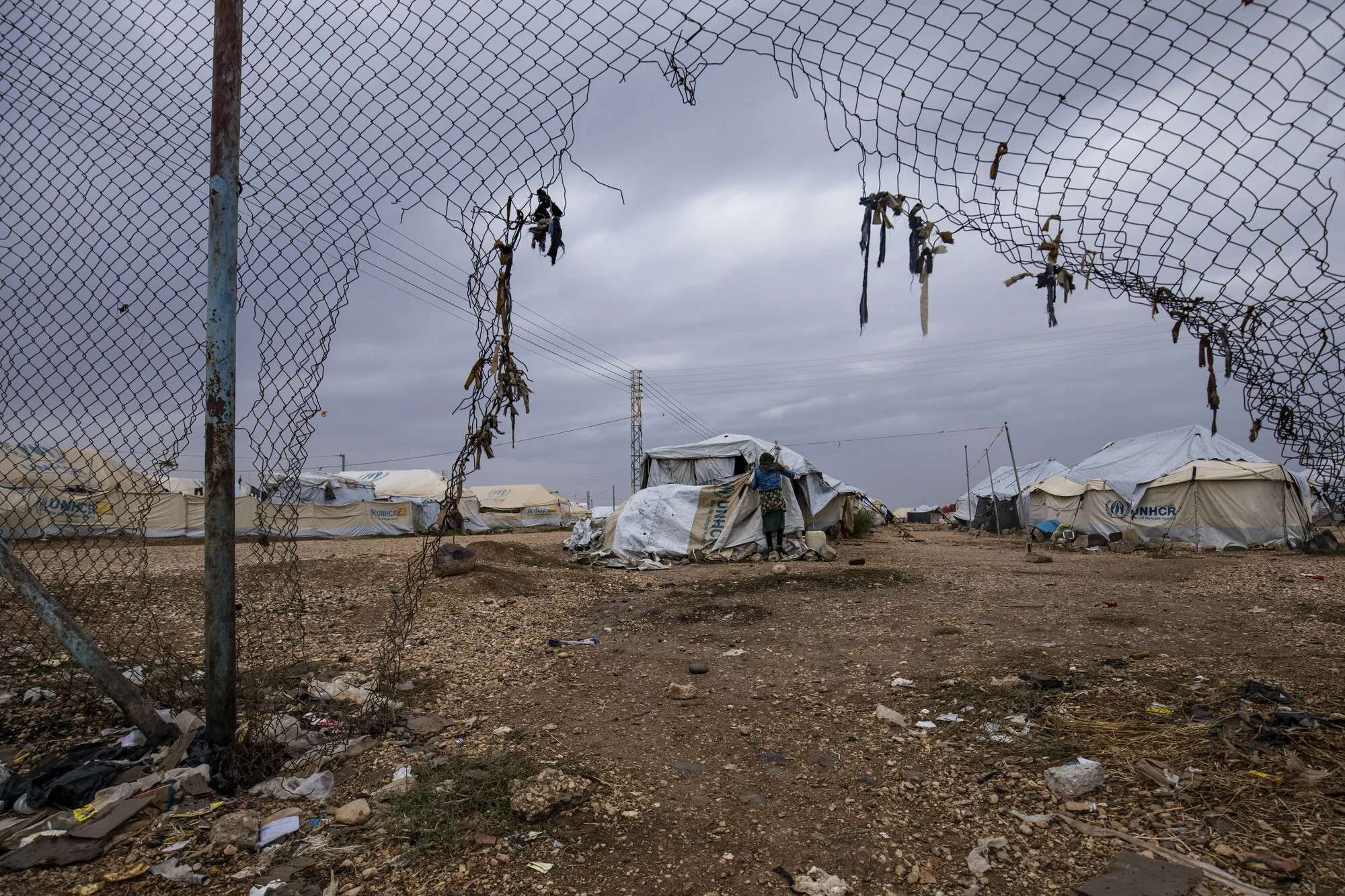 Picture shows a settlement camp with tents for the internally displaced people in Syria