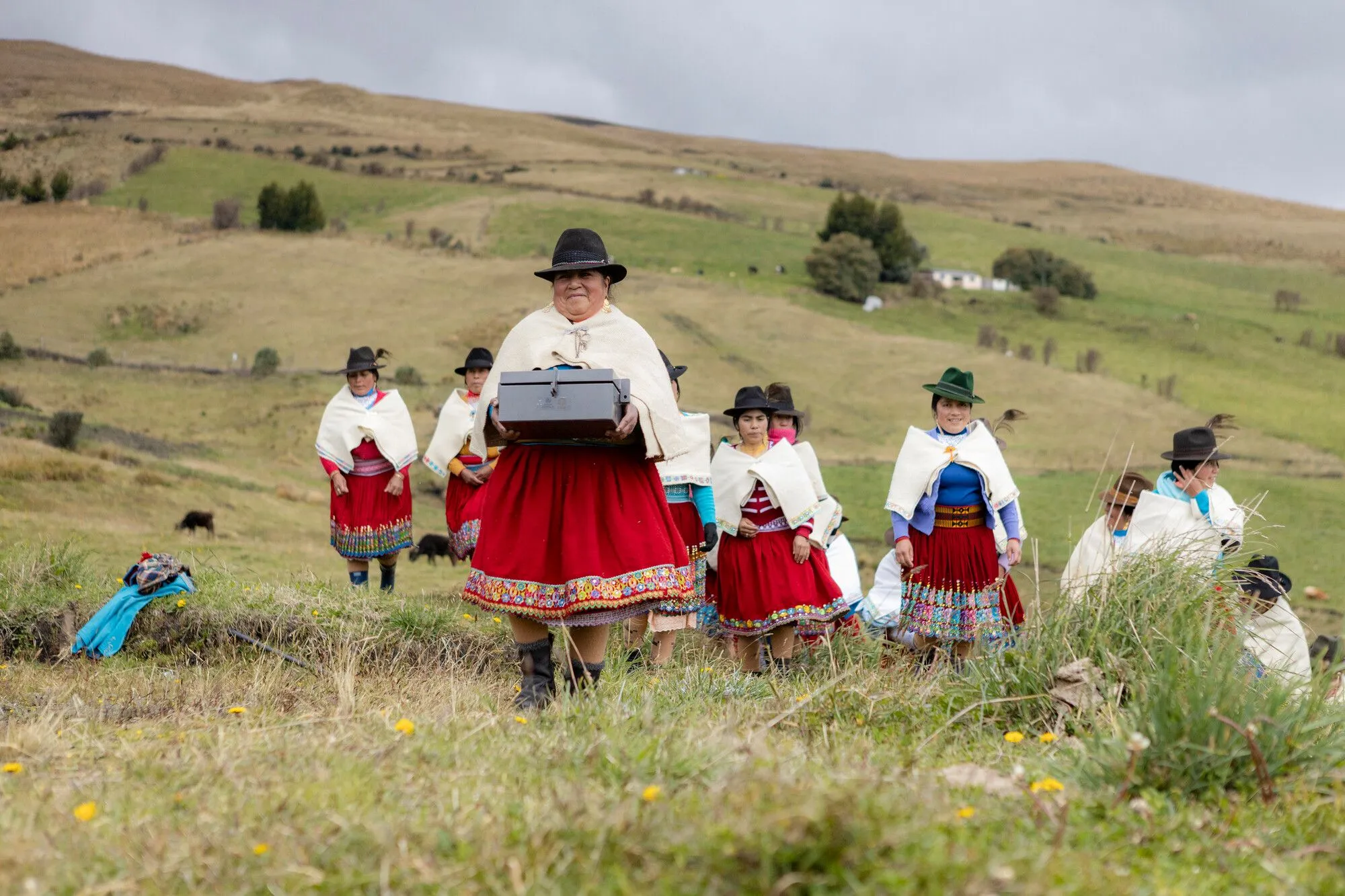 Indigenous women in Ecuador meeting as a Village Savings and Loans Association in a remote Andean community.