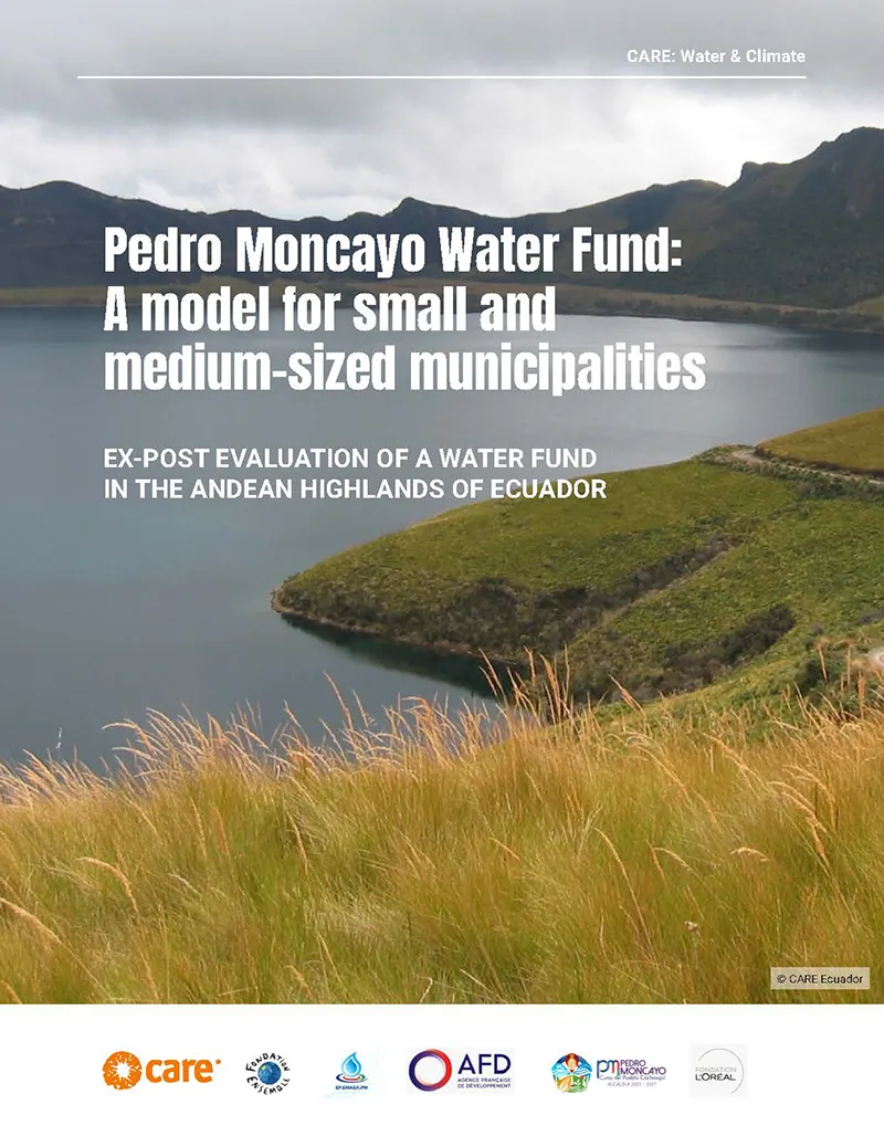 Report cover for the Pedro Moncayo Water Fund evaluation